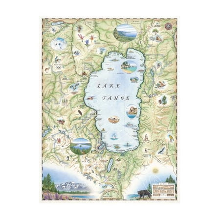 Xplorer Maps MAP_LTH Lake Tahoe Hand-Drawn Map