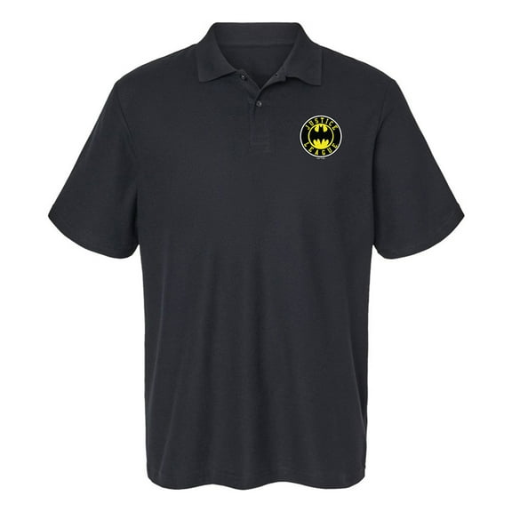 Justice League Batman Athletic Logo Cotton Polo Shirt, Black, 2X-Large