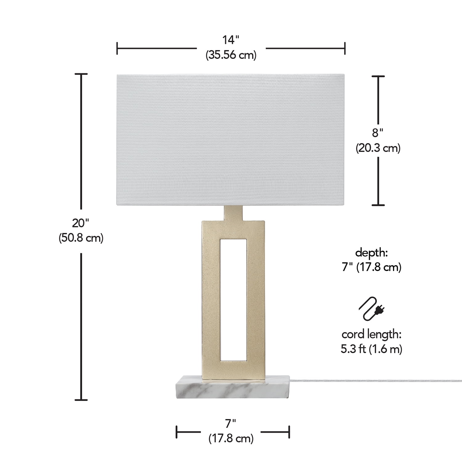 Globe Electric D'Alessio 20" Gold Table Lamp with White Linen Shade and Title 20 LED Bulb Included, 91000540