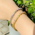 thumbnail image 4 of Multicolor Rainbow CZ Oval Tennis Chain Bracelets for Women Gold Fashion Jewelry, 4 of 9
