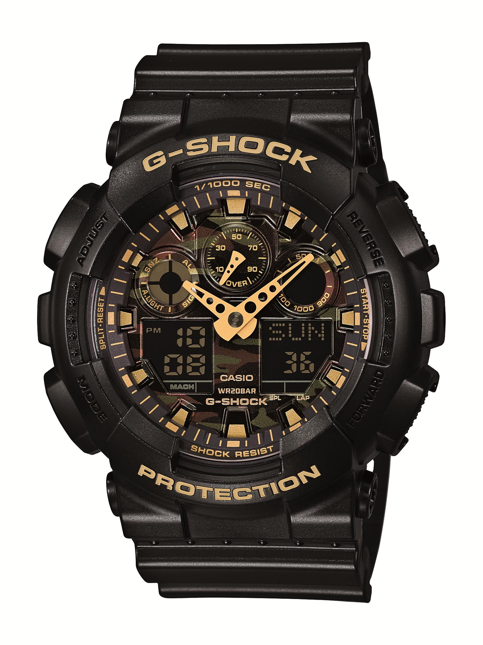 Casio G-Shock Analog Black Gold Camo Face Walmart.com