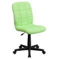 thumbnail image 2 of BizChair Mid-Back Green Quilted Vinyl Swivel Task Office Chair, 2 of 13