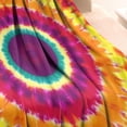 thumbnail image 3 of Colorful Rainbow Tie Dye Spiral Pattern Blanket,Comfortable Soft Flannel Throw Blanket,All Season,Warm Lightweight Blankets for Sofa Bed Couch Living Room Chair,30"x40", 3 of 4