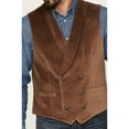 thumbnail image 3 of Cody James Men's Amarillo Double-Breasted Velvet Vest - CJVV21F12-DKBRN Medium, 3 of 4