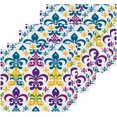 thumbnail image 3 of Mardi Gras Washcloths Set of 6-12 x 12 inch Pure Cotton Wash Cloth Highly Absorbent and Soft Fingertip Towels Face Cloths for Bath, Spa Wash cloth, 3 of 7