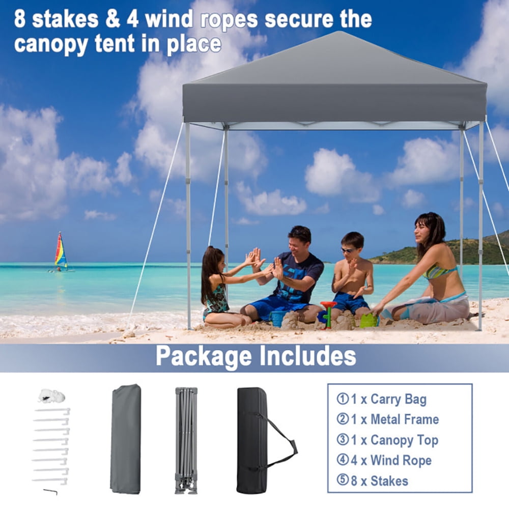 Aimee Lii 6.6 x 6.6 Feet Outdoor Pop-up Canopy Tent with UPF 50+ Sun Protection, Backyard Canopy Gazebo for Party Camping BBQ Events, Gray Aimee Lii 6.6 x 6.6 Feet Outdoor Pop-up Canopy Tent with UPF 50+ Sun Protection, Backyard Canopy Gazebo for Party Camping BBQ Events, Gray