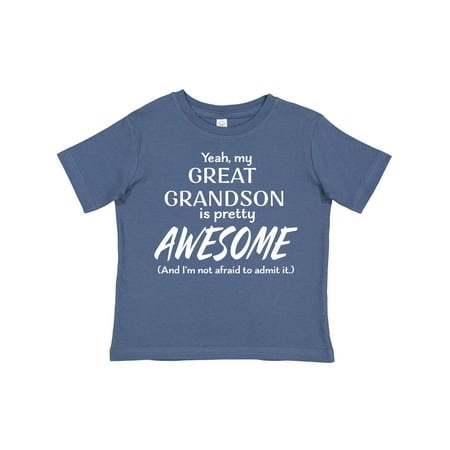 

Inktastic Yeah My Great Grandson is Pretty Awesome Gift Toddler Boy or Toddler Girl T-Shirt