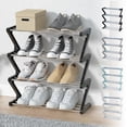thumbnail image 1 of Shoe Rack under $5! CQCYD Z Type Shoe Rack, Multi Layer Shoe Storage Organizer, Metal Shoe Rack for Dorm Closet, Easy Assembly Shoe Shelf for Entryway, 1 of 9
