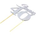 Slaying 40 Cake Topper, 1pc, 40th birthday, party decor (Silver