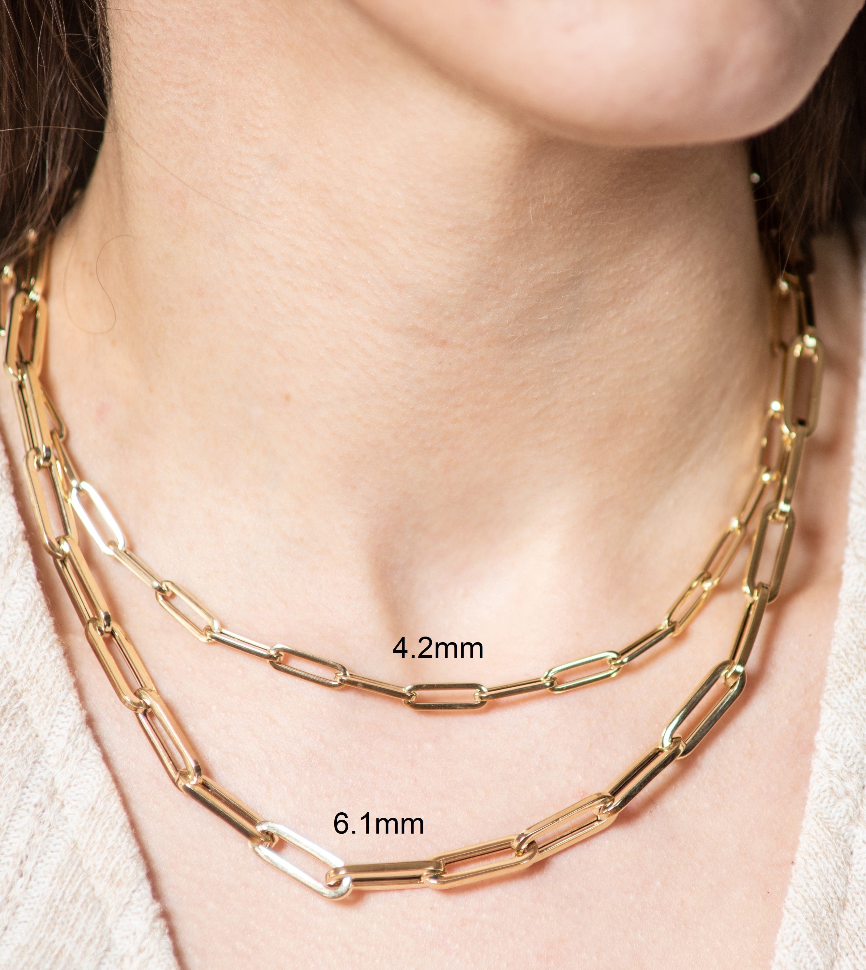 14K Gold Paperclip Chain Necklace Thick Chain Necklace -  Sweden