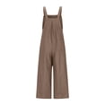 thumbnail image 4 of YMNXA Children Kids Girls Summer Romper Sleeveless Suspenders Solid Color Comfortable Fashion Jumpsuit With Pocket For Everyday Wear,Khaki,7-8 Years, 4 of 6