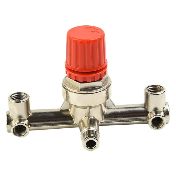 Double Outlet Tube Air Compressor Switch Pressure Regulator Valve Fitting Part
