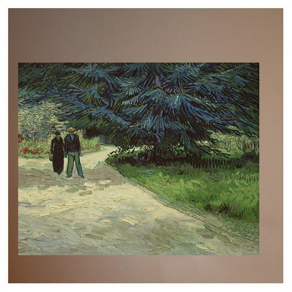 Wallhogs Van Gogh Couple in the Park (1888) Wall Mural