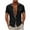 Black, variant on Men's Top Solid Color Casual Loose Fashion Button Beach Turndown Collar Summer Shirt Black L