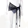 thumbnail image 2 of LMLYSoH Women's Swimwear Triangle Wrap, Fishnet Solid Color Shells Swimsuit Skirt Bikini Cover-Up Shawl, Summer Beach Cover Up, 2 of 9