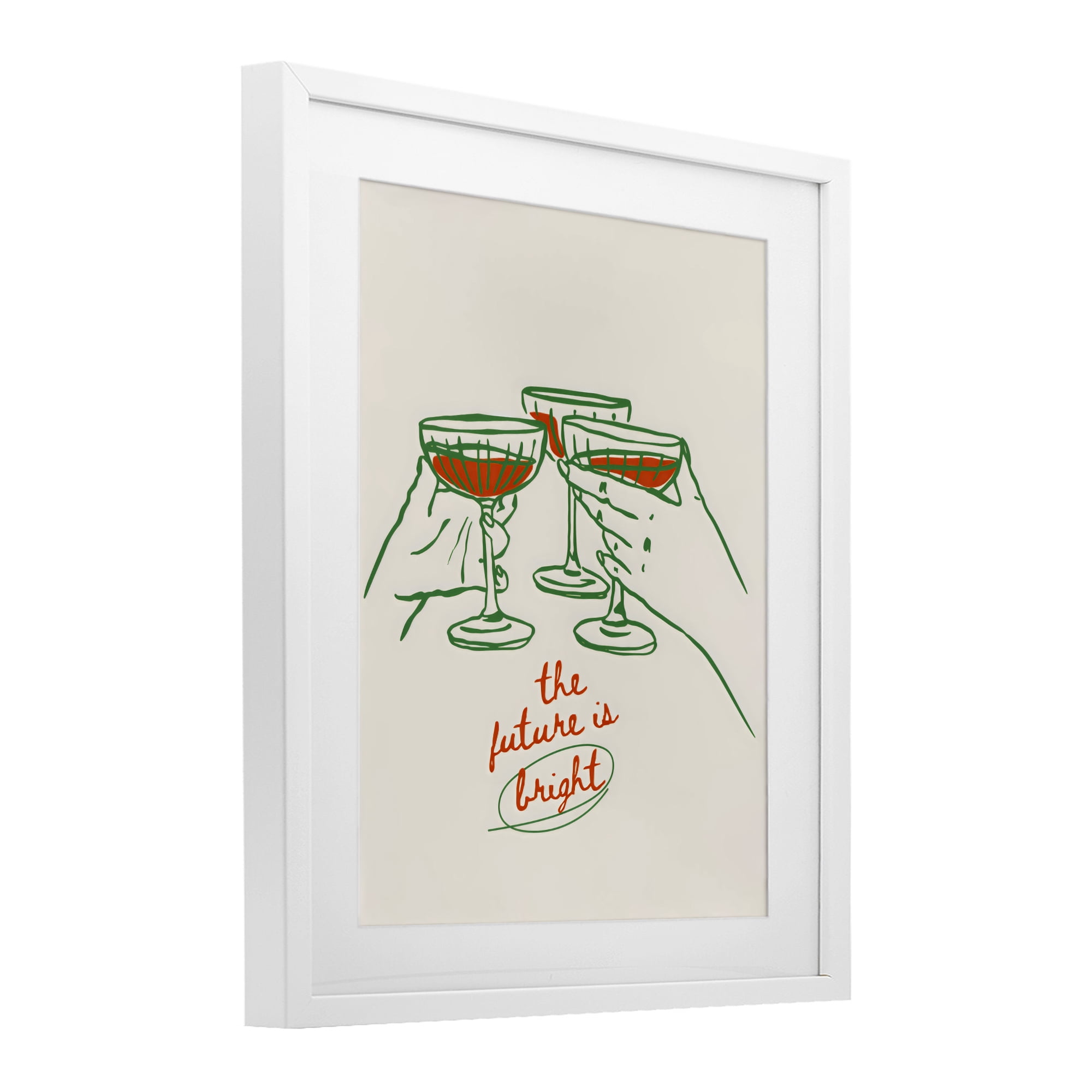 Stupell Industries The Future Is Bright Toast White Framed Print Under Glass, design by The Prints Vibe