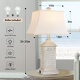 thumbnail image 4 of Juego de 2 lámparas de mesa costeras Hamucd con puertos USB A+C, 4 of 6