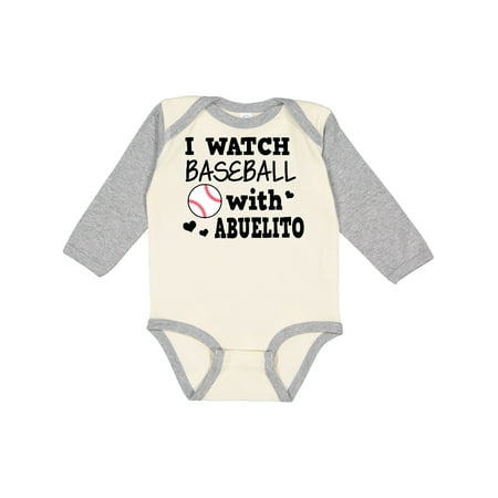 

Inktastic I Watch Baseball with My Abuelito Gift Baby Boy or Baby Girl Long Sleeve Bodysuit