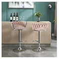 thumbnail image 2 of Bar Stools Set of 2, 360° Swivel Counter Height Barstools Adjustable Pink, 2 of 4