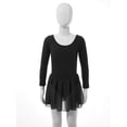 thumbnail image 3 of Moggemol Kids Girls Long Sleeve Ballet Leotard with Tutu Skirts Dance Dress Ballerina Outfits Black XS, 3 of 7