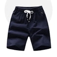 thumbnail image 2 of Pantalones cortos de algodón a la moda para hombre, Shorts de cintura elástica hasta la rodilla, ropa de Golf informal, Color sólido, Verano, 2 of 4