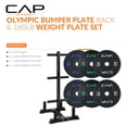 thumbnail image 2 of Set de discos de peso CAP Barbell de 160 lb con rack de almacenamiento, 2 of 8