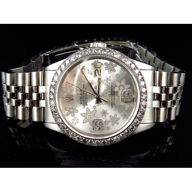 Rolex Datejust Oyster Quickset Silver Diamond Watch Ct) - Walmart.com