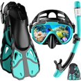 thumbnail image 1 of Set de snorkel Vengreedo con aletas para adultos, equipo de snorkel, 1 of 8