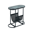 thumbnail image 5 of Glass Oval Small Side Tables Living Room Small Space With Magazines Organizer Storage Space, 5 of 13
