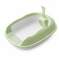 thumbnail image 2 of High Sided Cat Litter Box, 14"x18"x6" Semi Enclosed Anti-Urine Toilet for Kittens, Includes Scoop _ #05 _ C _ Green, 2 of 6