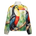 thumbnail image 6 of Jackets for Women Winter Coat Jackets Flannel Stand Collar Jacket(Tropical Toucan Artwork,Size:S-4XL), 6 of 7