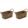 thumbnail image 1 of 2X Cesta de Almacenamiento Tejida Hecha Una Mano Contenedor de Alimentos de Paja de Maquillaje Soporte (S,24X15X9cm), 1 of 4