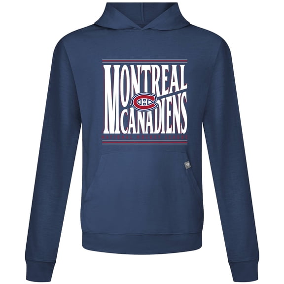 Men's Levelwear  Navy Montreal Canadiens Relay Powerhouse Pullover Hoodie