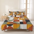 thumbnail image 3 of Queen Quilt Set 90''x96'', Luxurious Lightweight Bedspread Coverlet with 2 Pillow Shams, Abstract Middle Century European American Colors Breathable All Season Quilt Bedding for Bedroom/Guest Room, 3 of 9
