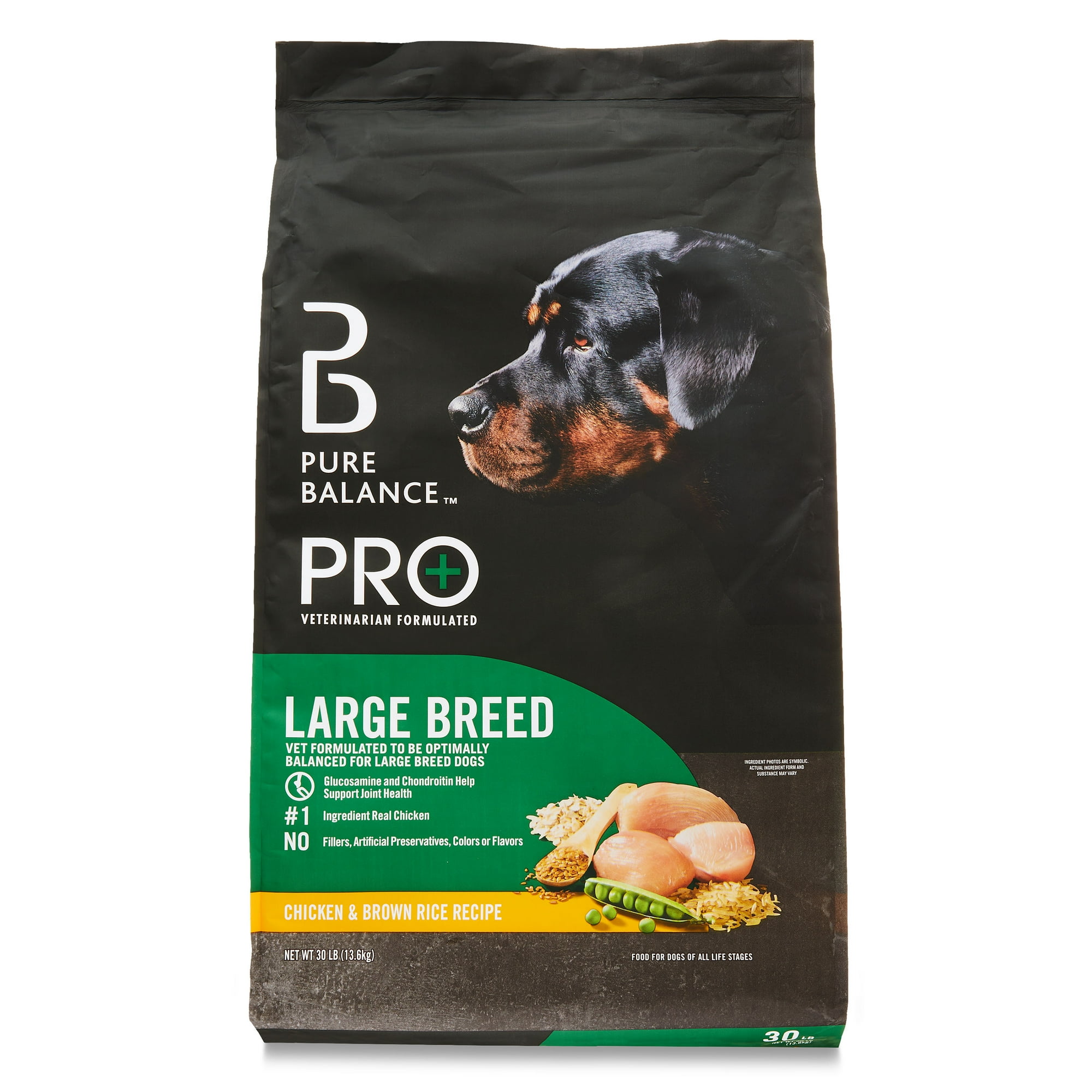 Pure Balance Pro+ Large Breed Chicken and Brown Rice Recipe Dry Dog Food, 30 lb