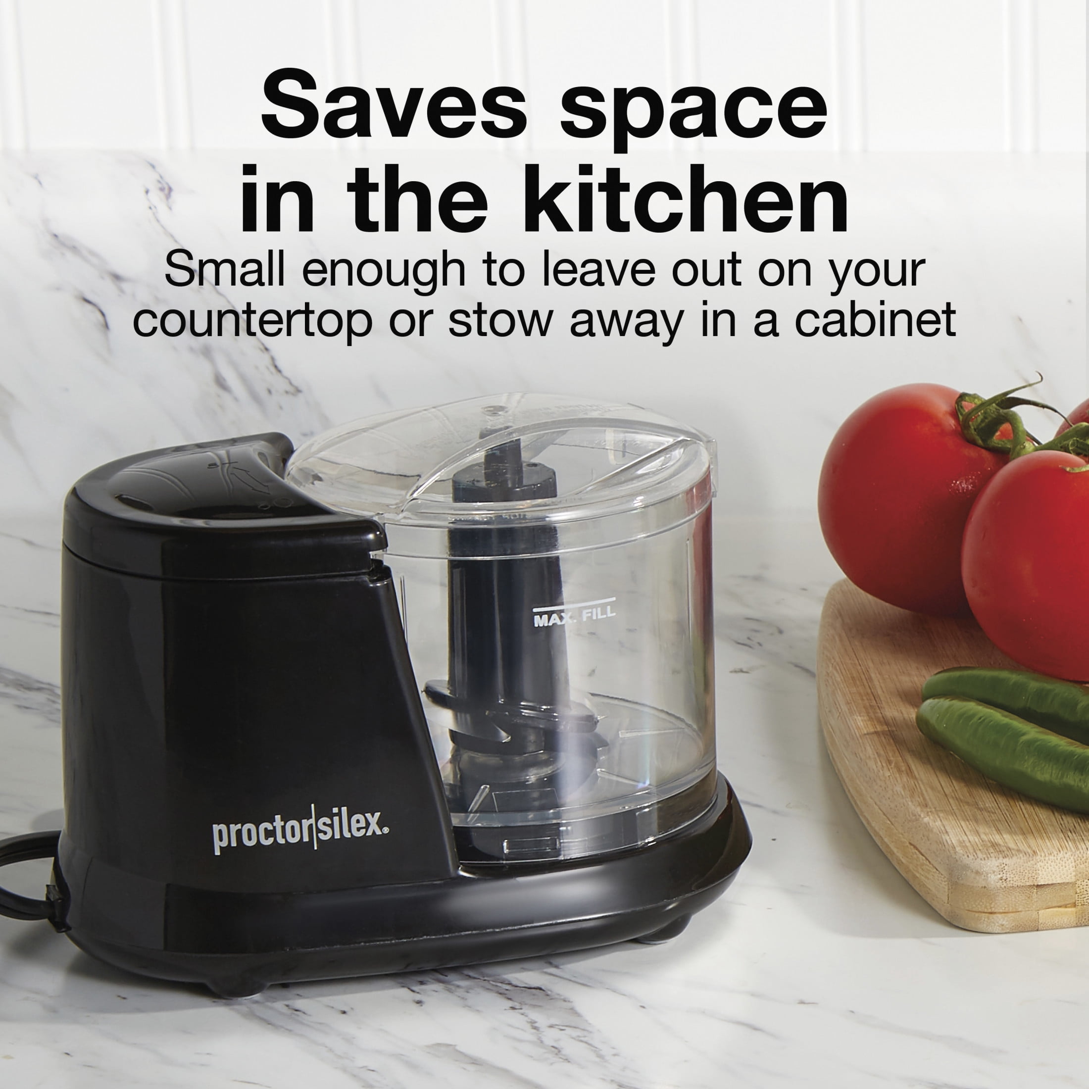 Proctor Silex Electric Food Chopper & Mini Food Processor, 1.5 Cup, Black