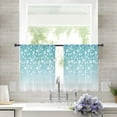 thumbnail image 2 of Weeping Flowers Sheer Curtains 54 Inches Length 2 Panels Set, Window Sheer Curtains for Living Room/Bedroom, Teal Ombre Spring Floral Botanical Art Light Filtering Rod Pocket Curtain 52'' x 54'' x 2, 2 of 7