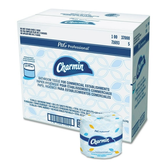 Commercial Bathroom Tissue Septic Safe, 2-Ply, White, 450 Sheets/Roll, 75/Carton