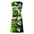 thumbnail image 5 of Honeeladyy Mini Dresses for Women Summer Sleeveless Print Beach Dress A Line Strap Vacation Sundresses Green XXL, 5 of 5