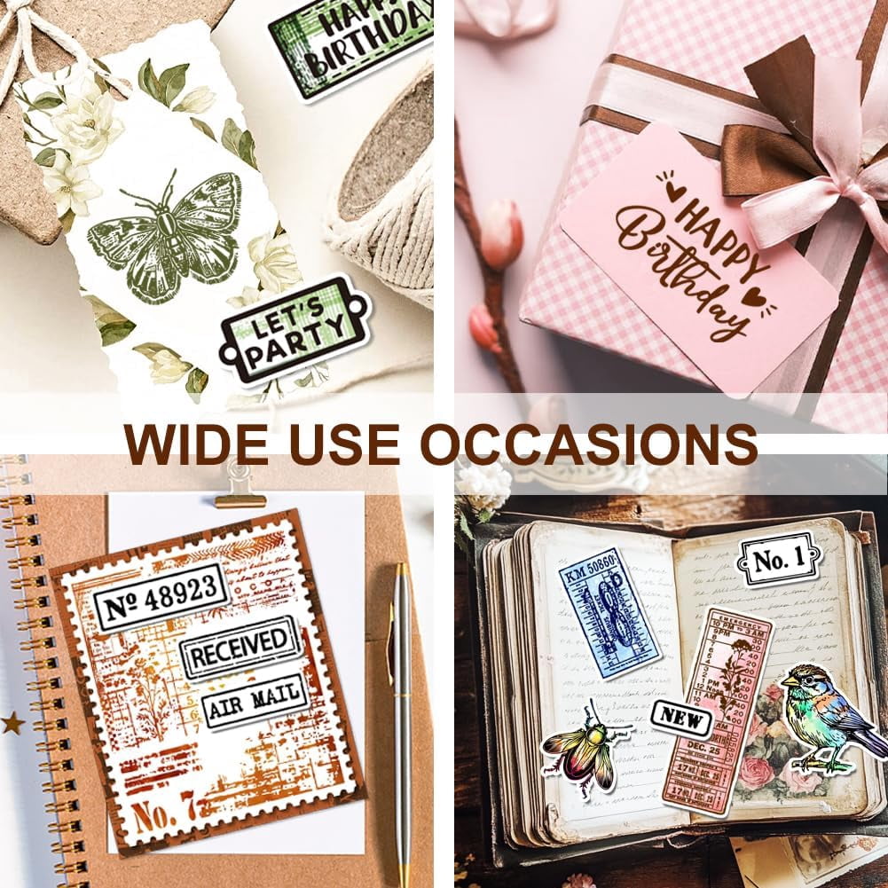 29 Pcs Acrylic Stamps for Crafting Card Making Supplies Set Include 3 Acrylic Clear Stamp Blocks 6 Clear Silicone Stamps Seals 20 Craft Ink Pads Stamp for DIY Scrapbooking Journal Black DIY