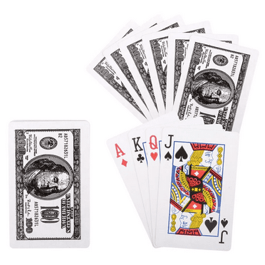 $100 Bill Playing Cards (2 Decks) (2.1" x 3.2") All Paper Perfect for Poker Blackjack Gin Rummy