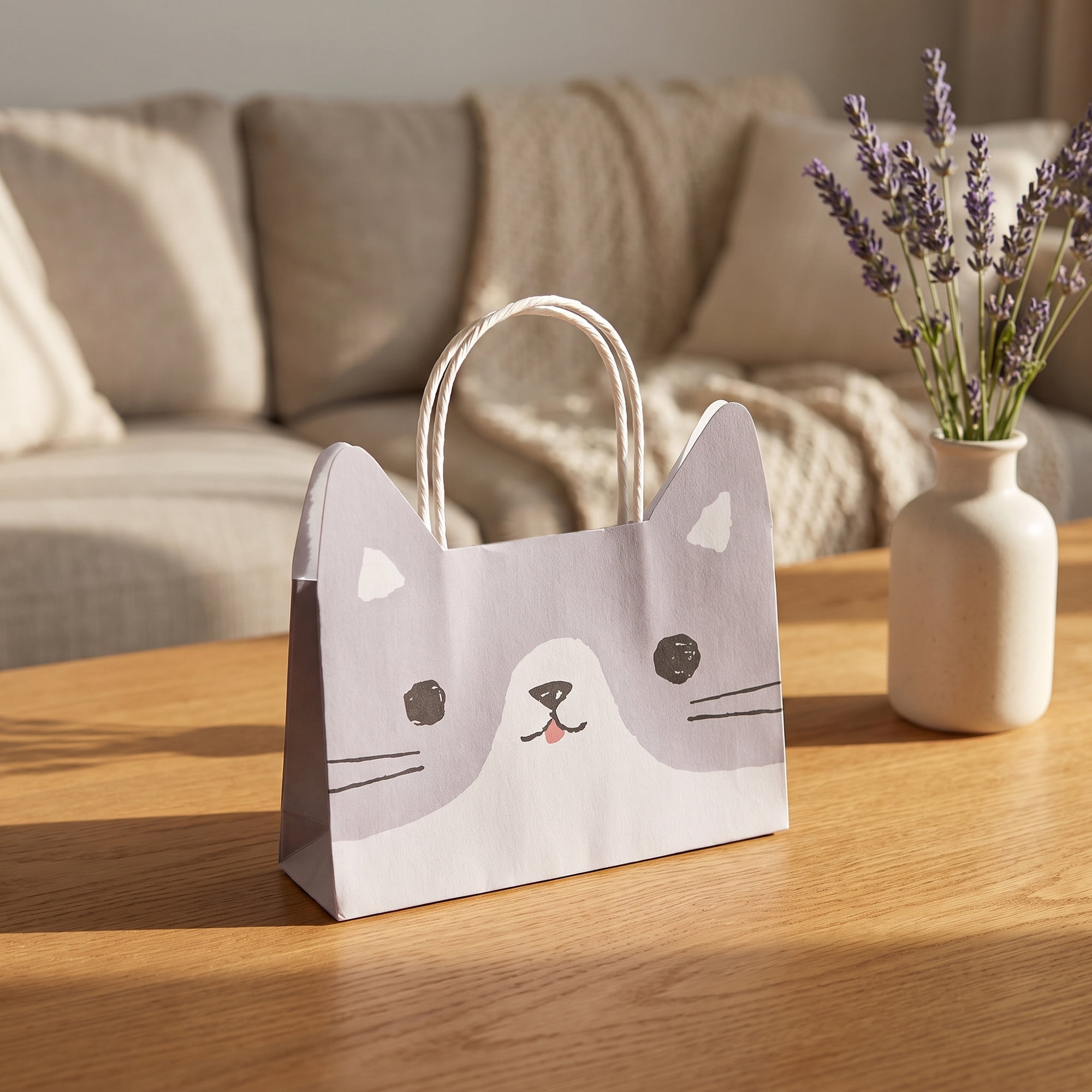 Unique Bargains Cartoon Gift Bags for Party and Special Occasions Gray 6.9" x 2" x 4.9"