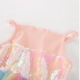 thumbnail image 5 of MEZZALL Dresses Toddler Girls Sleeveless Sequin Rainbow Spaghetti Dress Clothes Cozy Kids Crew Neck Solid Color Child Party Sundress, 5 of 6