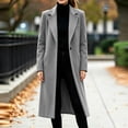 thumbnail image 5 of CHGBMOK Women's Long Coat Notched Lapel Single Button Casual Overcoat Warm Long Sleeve Fall Winter Outerwear Jacket with Pockets, 5 of 9