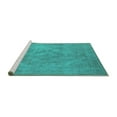 thumbnail image 2 of Ahgly Company Machine Washable Indoor Square Oriental Turquoise Blue Industrial Area Rugs, 5' Square, 2 of 4