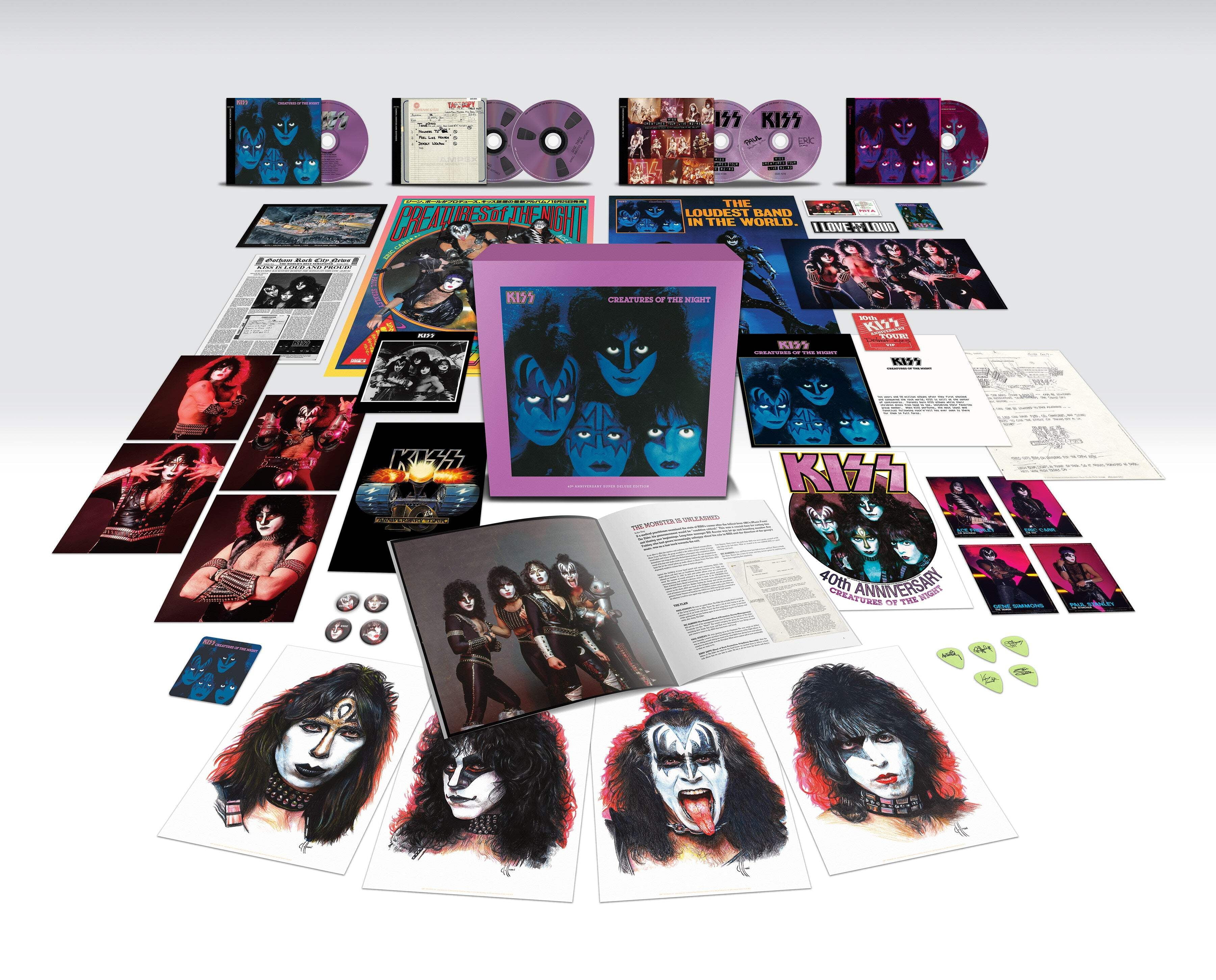 Kiss Band Music Set - Creatures Of The Night (40th Anniversary