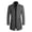 Grey, variant on Men's Wool Blend Pea Coats Winter Long Sleeve Slim Fit Topcoat Thermal Quilted Coat Jacket Fall Thick Work Casual Classic Navy Small