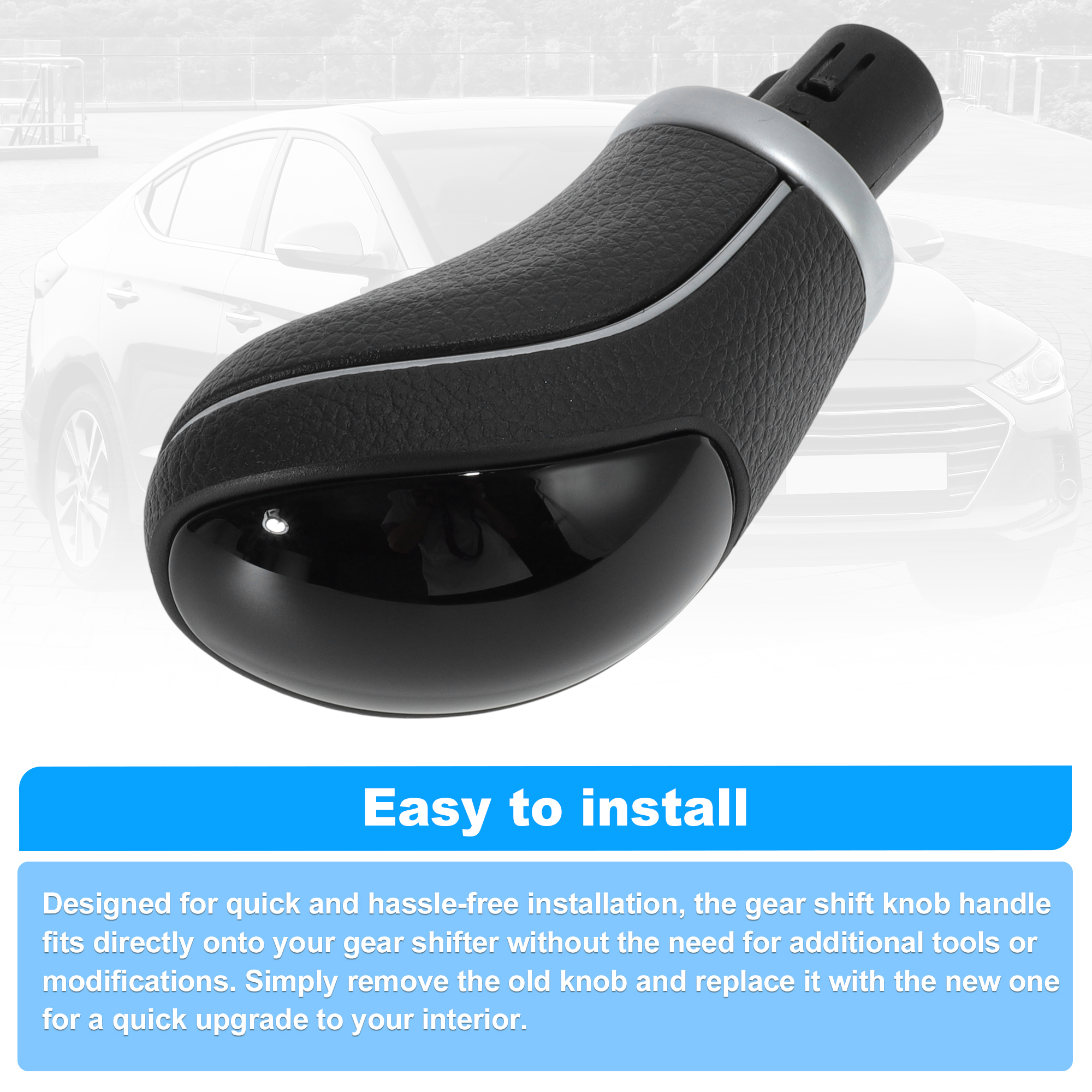 Unique Bargains Gear Shift Knob Handle for Hyundai Elantra 2014-2016 No.467204V300 Shift Gear Lever Knob Gearstick Gaiter Boot Cover for Hyundai Elantra Gt 2013-2017