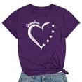 thumbnail image 2 of Ichuanyi Womens Tops Women Heart Printing Short Sleeve Shirt Casual Tops Blouse, 2 of 3