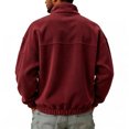 thumbnail image 3 of Mens Polar Fleece Jacket Lightweight Full Zip Jackets Outdoor Coat Soft Warm Fleece Jacket ffor Casual Outerwear, 3 of 5